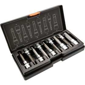   Neo 100 mm-es hatszög bitbehajtó készlet 1/2 Coll 9 részes