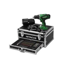   HiKOKI-Hitachi DS18DA-ALU Akkus fúró csavarozó szett(2x2.0Ah Li-Ion) +  HITBOX 100 db-os professzionális bitkészlettel