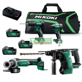   HiKOKI-Hitachi KC18DE-WHZ Akkus csomag 18V Li-ion (DS18DE+WH18DC+G1813DA+DH1826DA)+3db 18/ 5Ah akku+ 1db töltő+Sport táska***